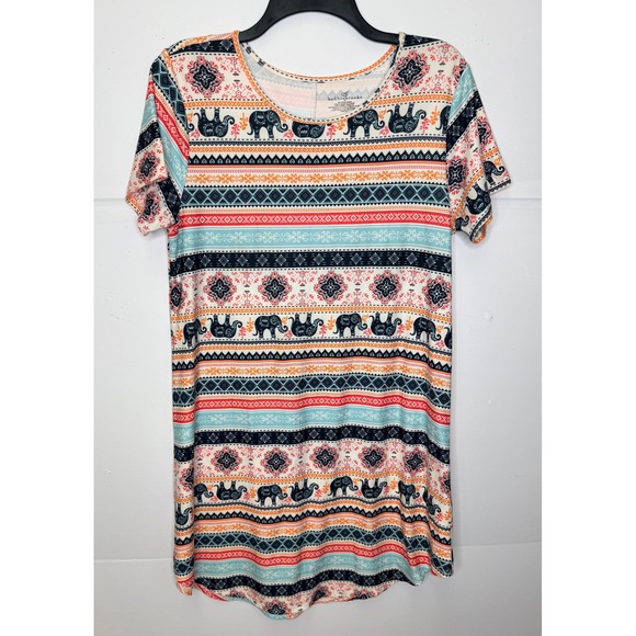 Bobbie Brooks Tops - Bobbie Brooks Midi Dress M Multi-Color‎ Elephant Tribal Festival Casual Hippie